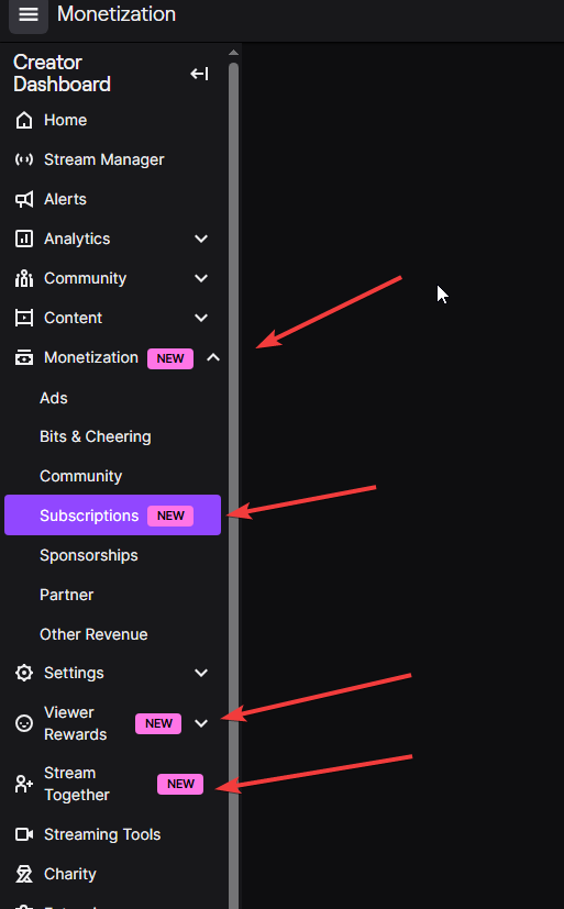 What the Creator Dashboard looks like
