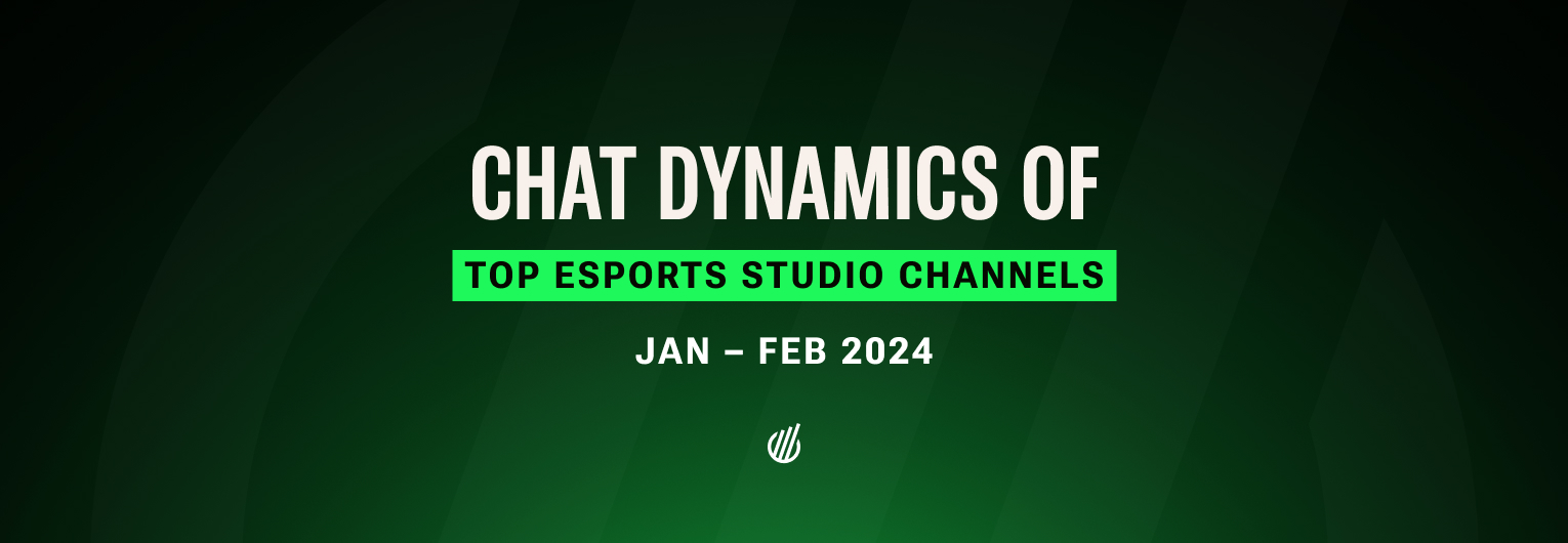 Top esports studio channels by active chatters, chat engagement rate